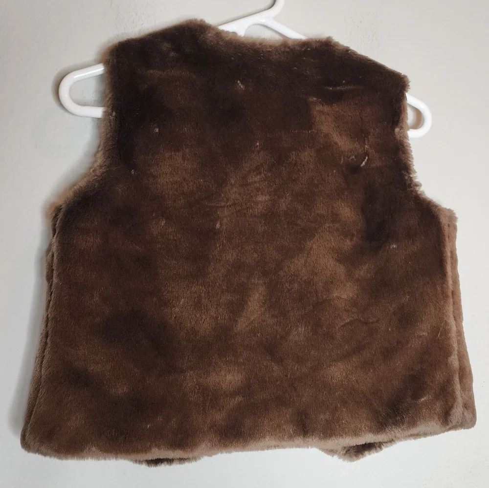 Gymboree Plush Faux Fur Brown Vest Kids‎ Size Large 10-12